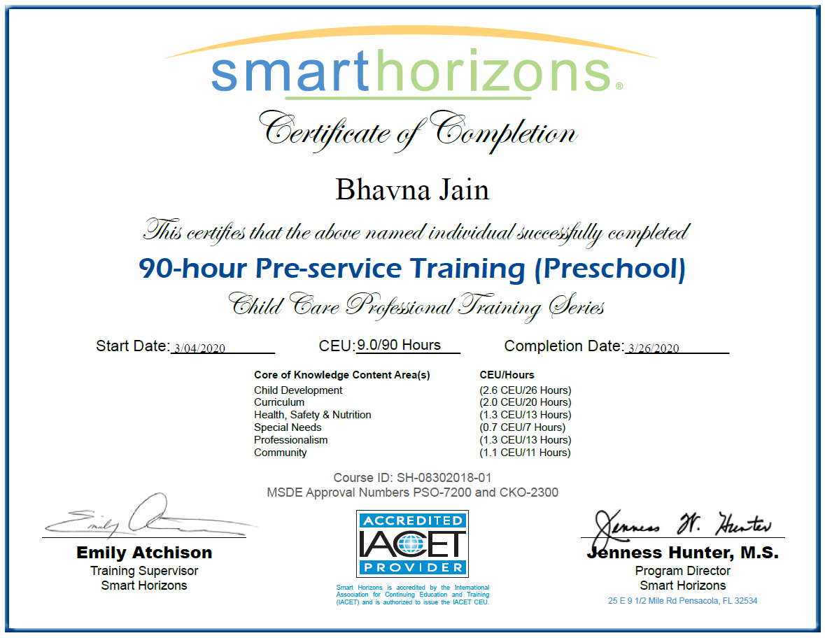 90-Hour-Preschool-Certificate